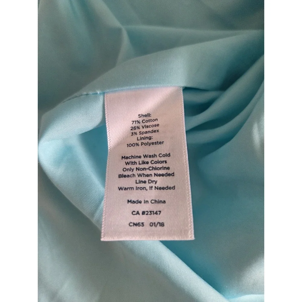 Talbots RSVP Pineapple Pleated Midi Skirt 6 Blue Tropical Cotton A-Line Preppy
